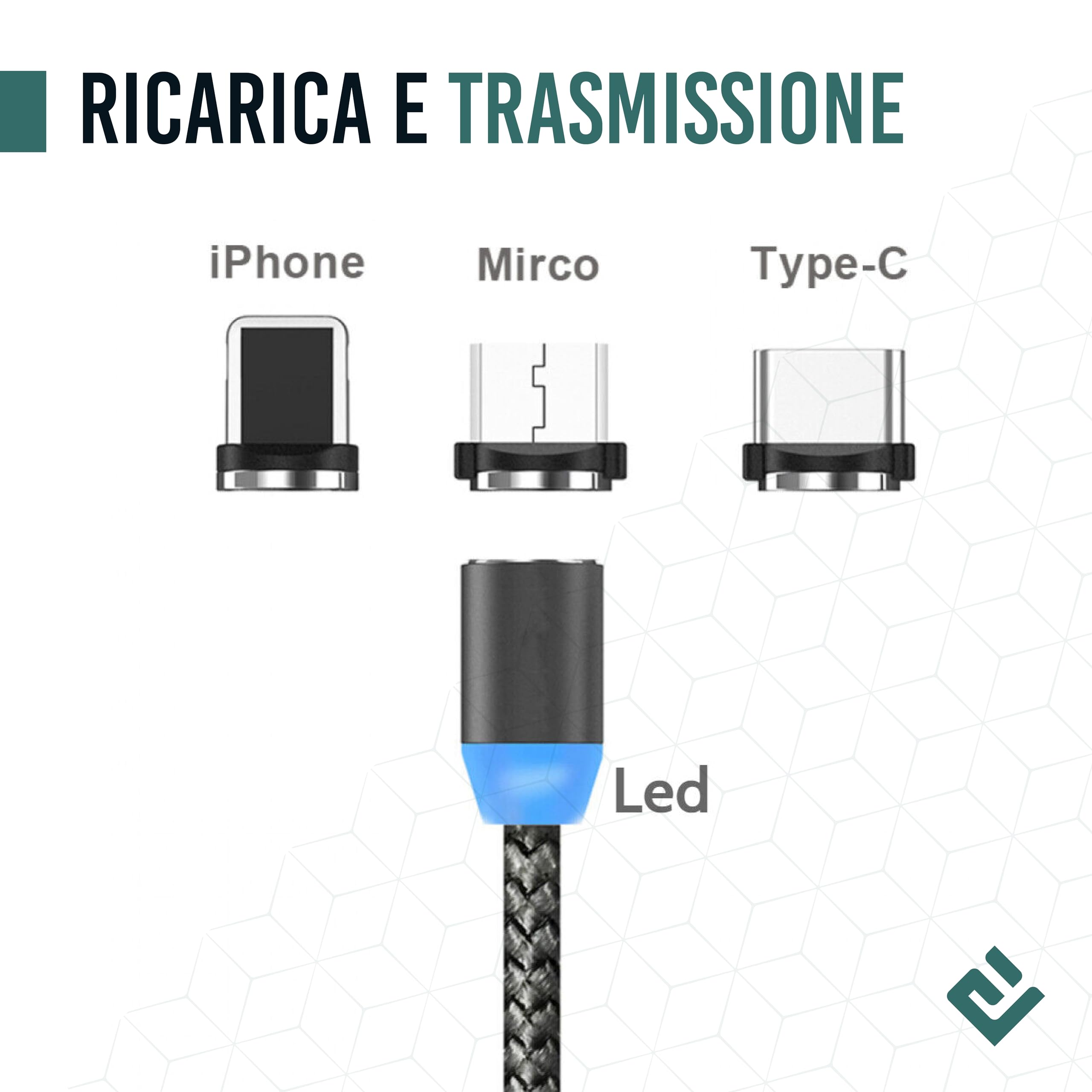 Cavo USB 3 in 1 Magnetico caricatore cavo Magnetico 3-In-1 Cavo Usb C Magnetico