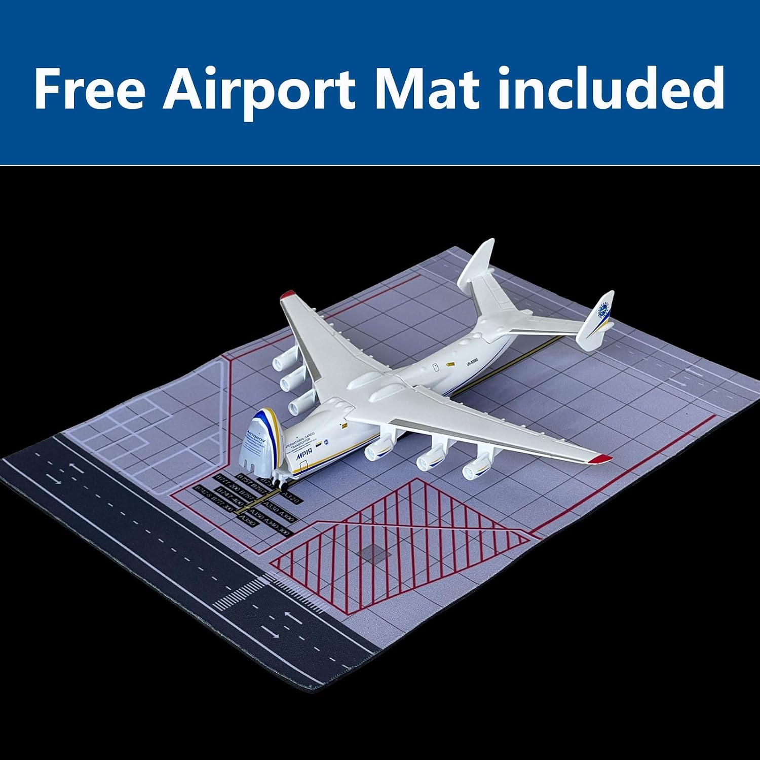 Upgrade 1/400 Scale Antonov 225 Cargo Model Airplane with Rotatable Stand
