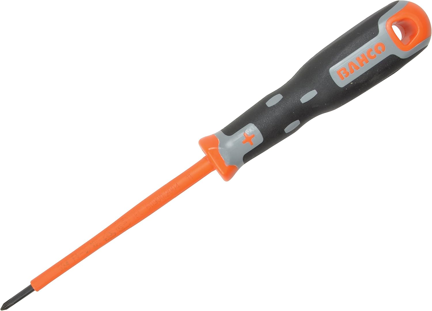 Bahco 34000100 IR034.000.100 Tekno+ VDE Phillips Tip Screwdriver, PH0 x 100 mm, Black/Orange