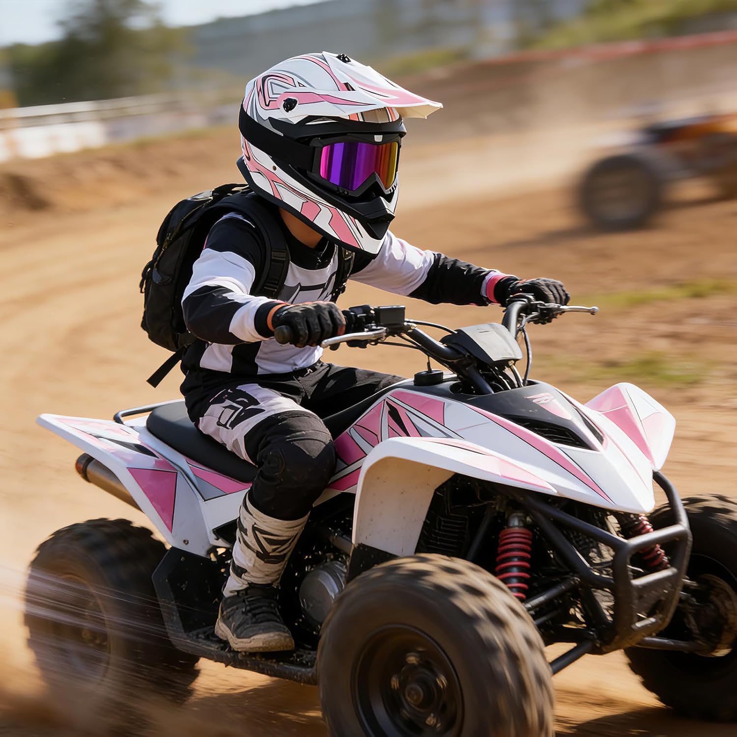 Youth Kids Dirt Bike Helmets, Kids ATV Helmets Motorcross BMX MX Off-Road Motorcycle Helmet JF605 with Goggles Gloves Dirtbike Helmet DOT Approved