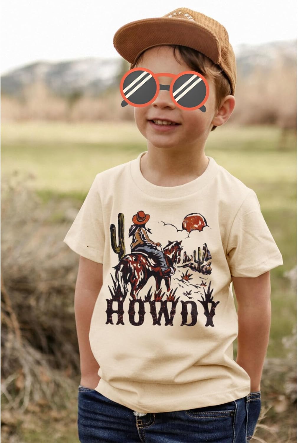Howdy Shirts Toddler Baby Boys Rodeo Cowboy T-Shirt Western Retro Graphic Summer Tees Short Sleeve Tops - Image 3