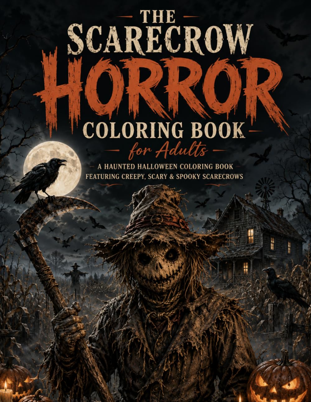 THE SCARECROW HORROR COLORING BOOK: A Haunted Halloween Coloring Book Featuring Creepy, Scary & Spooky Scarecrows (Creeps & Shadows)