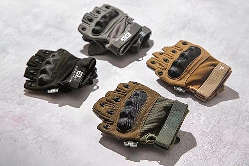 Miniatura 4 de Glove Station The Combat - Guantes tácticos de nudillos sin dedos para hombre, guantes de motocicleta para disparos tácticos, airsoft, caza, trabajo