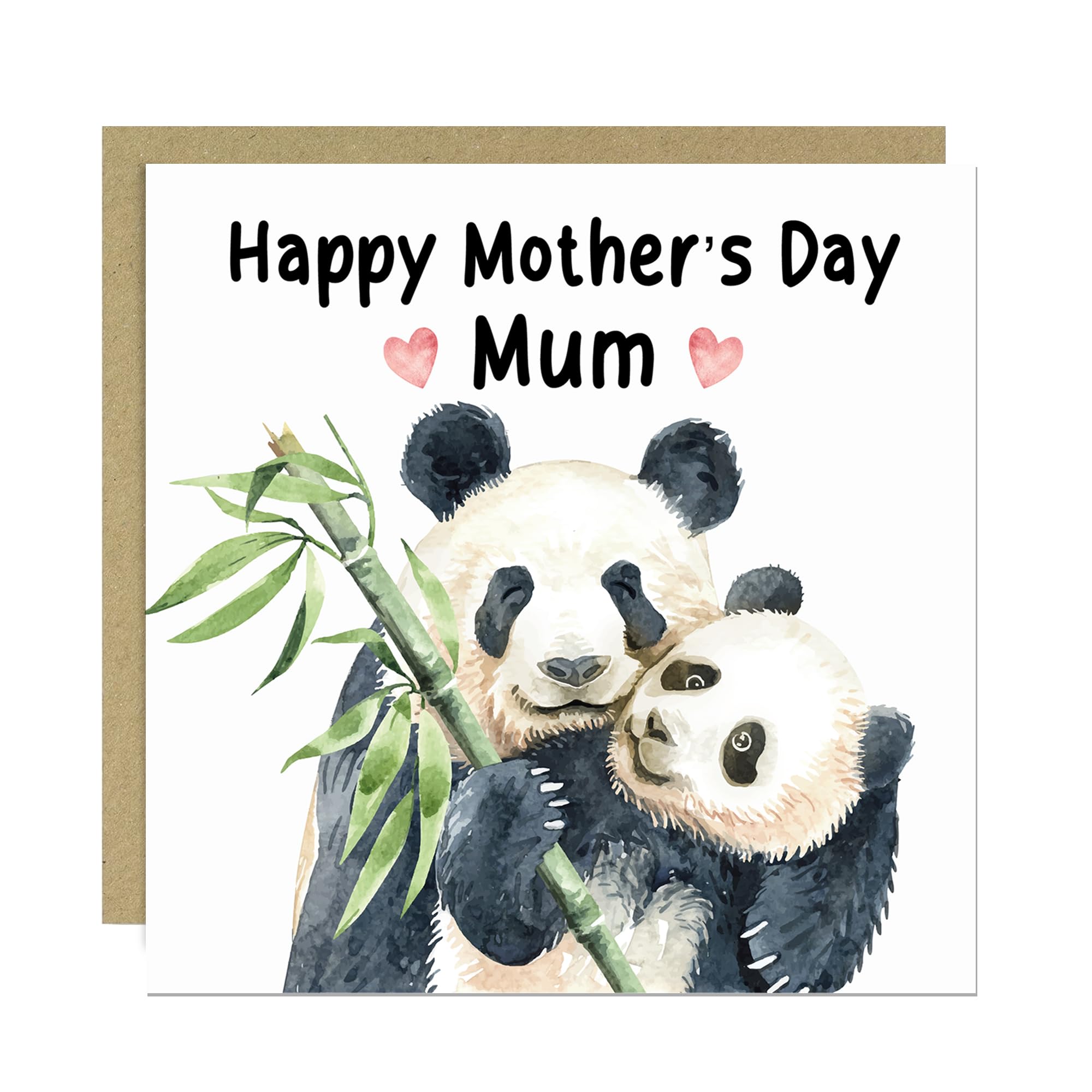RED OCEAN Mothers Day Card For Mum, Mum Mother's Day Gifts, Panda Card Mummy, Happy Mother's, For Mothers, Mummy Gifts Her, With Envelope