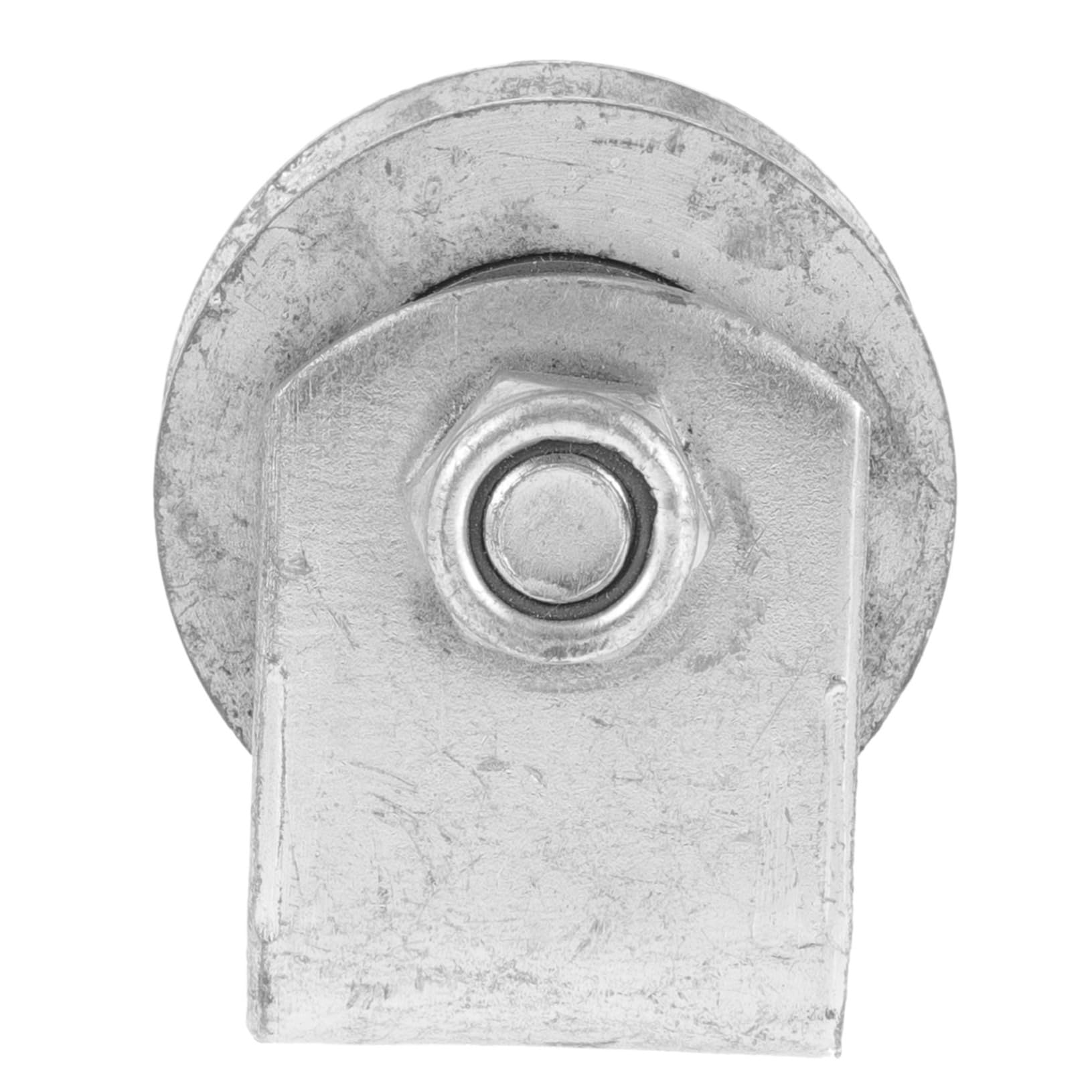 Housoutil Cast Iron Casters Cable Pulley Wheel Block and Tackle Pulley System Single Pulley Block Rolling Gate Wheels Groove Wheel V Track Roller Wire Rope Pulley Stainless Steel To Rotate