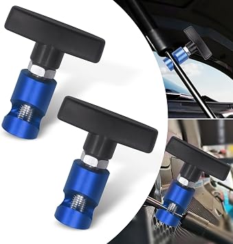 2 PCS Car Hood Support Rod Fixing Tool, Lift Support Clamp Hood Strut Fixing Clamps Stay Holder for Tailgates and Trunks, T-handle Anti-pinch Safety Device, Universal Accessories for Cars Blue