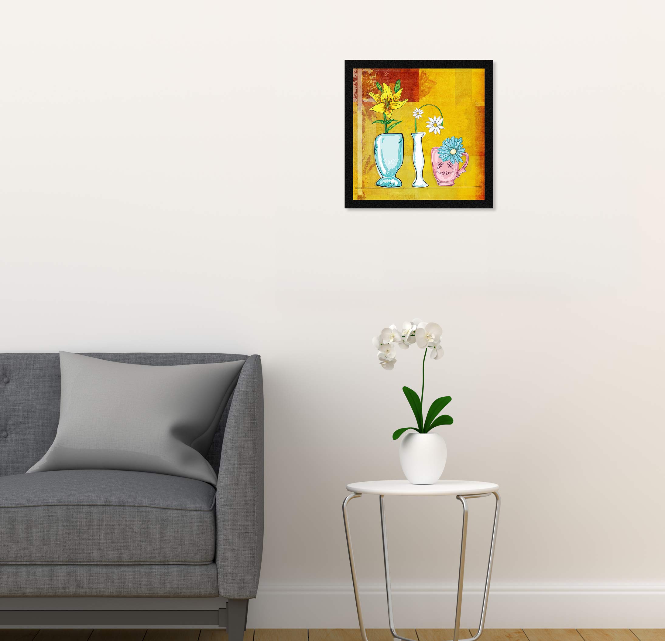 Amazon.co.jp: ArtX フラワー ホームインテリア フレーム絵画(合成木材