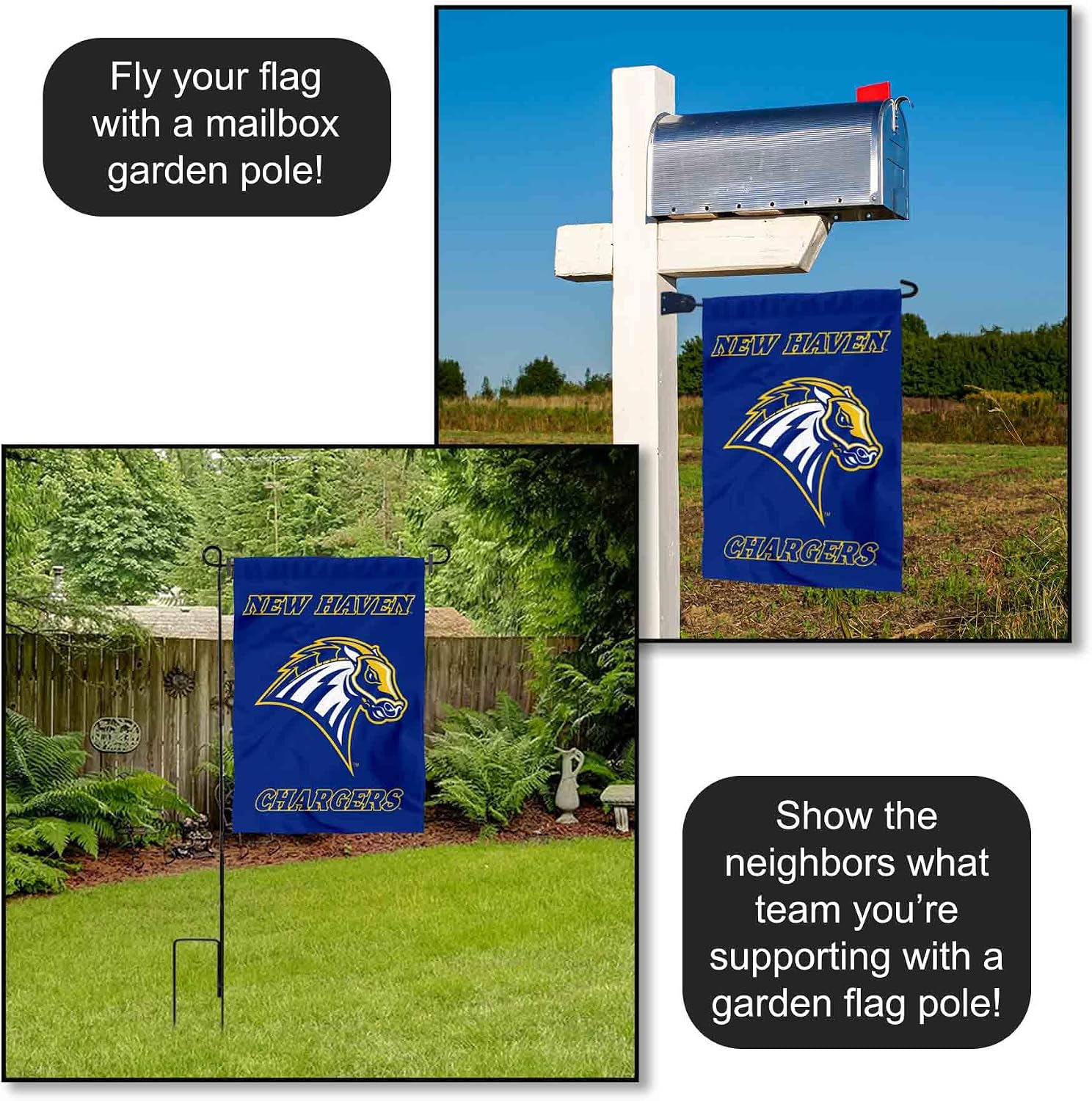 New Haven Chargers Garden Flag