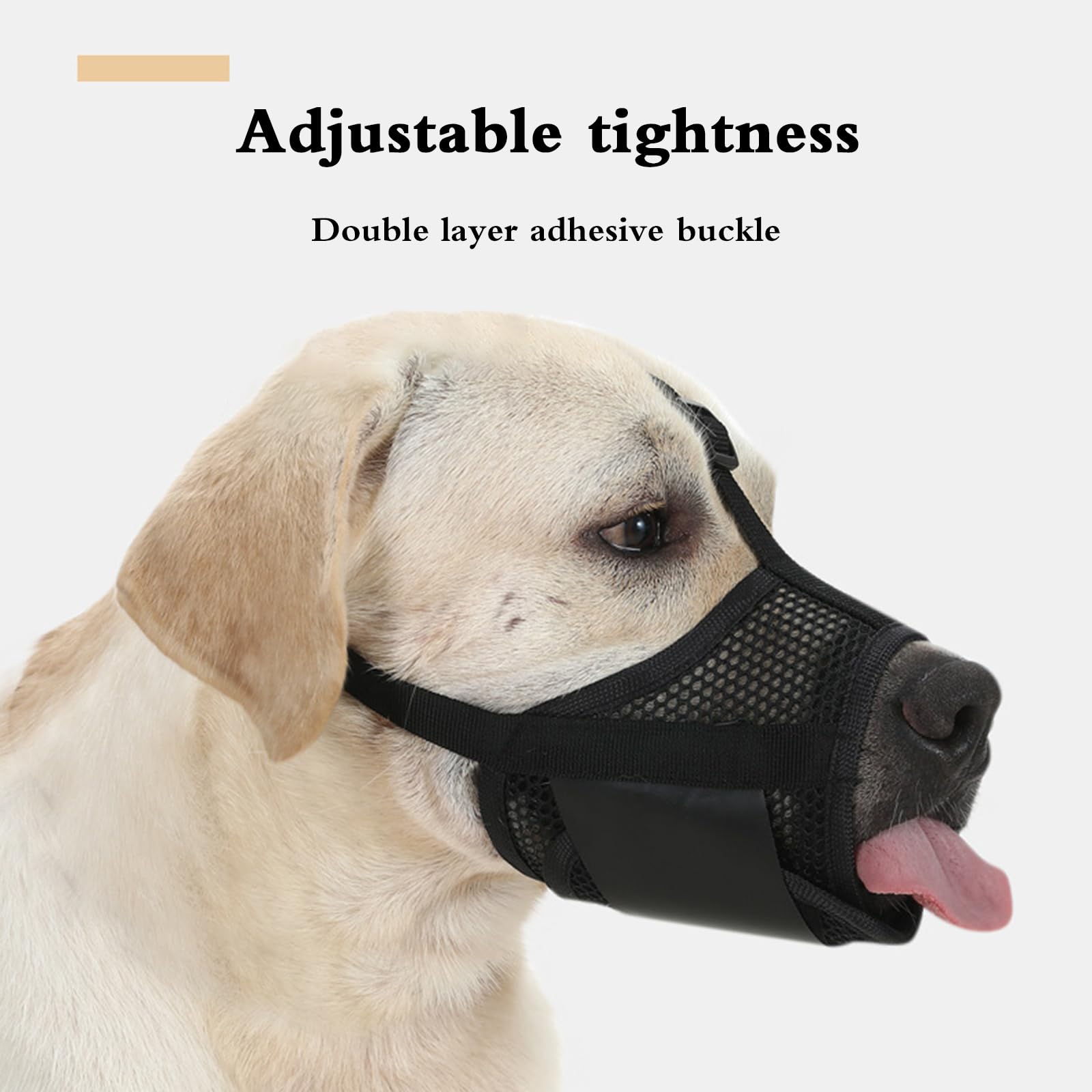 Bozal de Malla Suave for Perros, antimordeduras, de Malla, Suave, Transpirable, Ajustable, cómodo y Resistente a la abrasión.,Bozal para Perro(Khaki,XL)