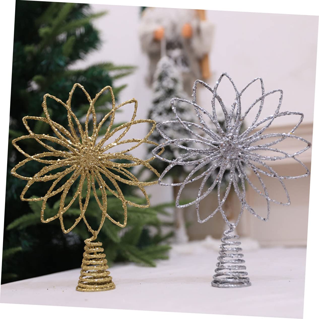 TOPBATHY 5 Pz Stella Superiore Dell'albero Di Natale Puntale Albero Stella Di Natale Addobbi Per Alberi Di Puntale Dell'albero Di Decorazioni Fatate Ferro Battuto