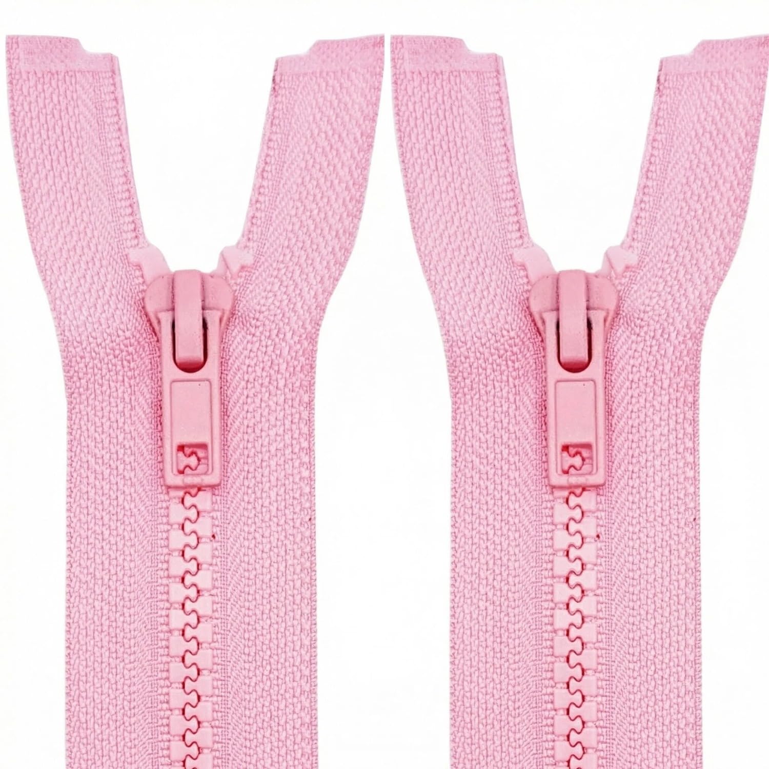 MebuZip 2PCS #5 34 Inch Separating Jacket Zippers for Sewing (Pink)