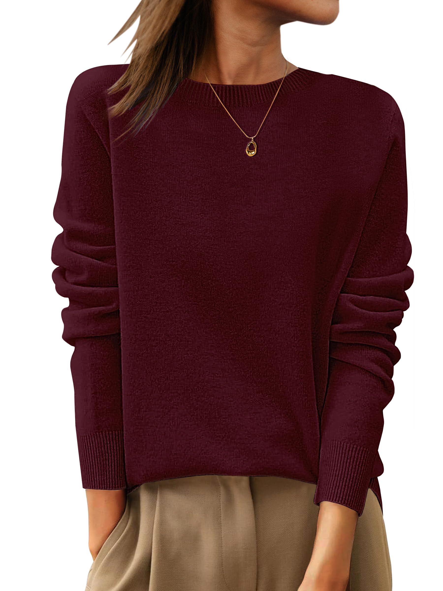 ANRABESS Women 100% Wool Long Sleeve Sweaters Fall Business Casual Outfits