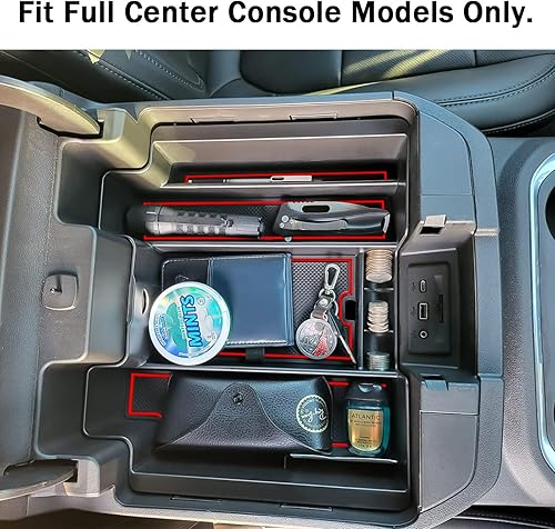 Miniatura 7 de TACOBRO Organizador de consola central compatible con accesorios SilveradoSierra 25003500HD 2020-2023Chevy Silverado 1500 2019-2022  GMC Sierra 1500