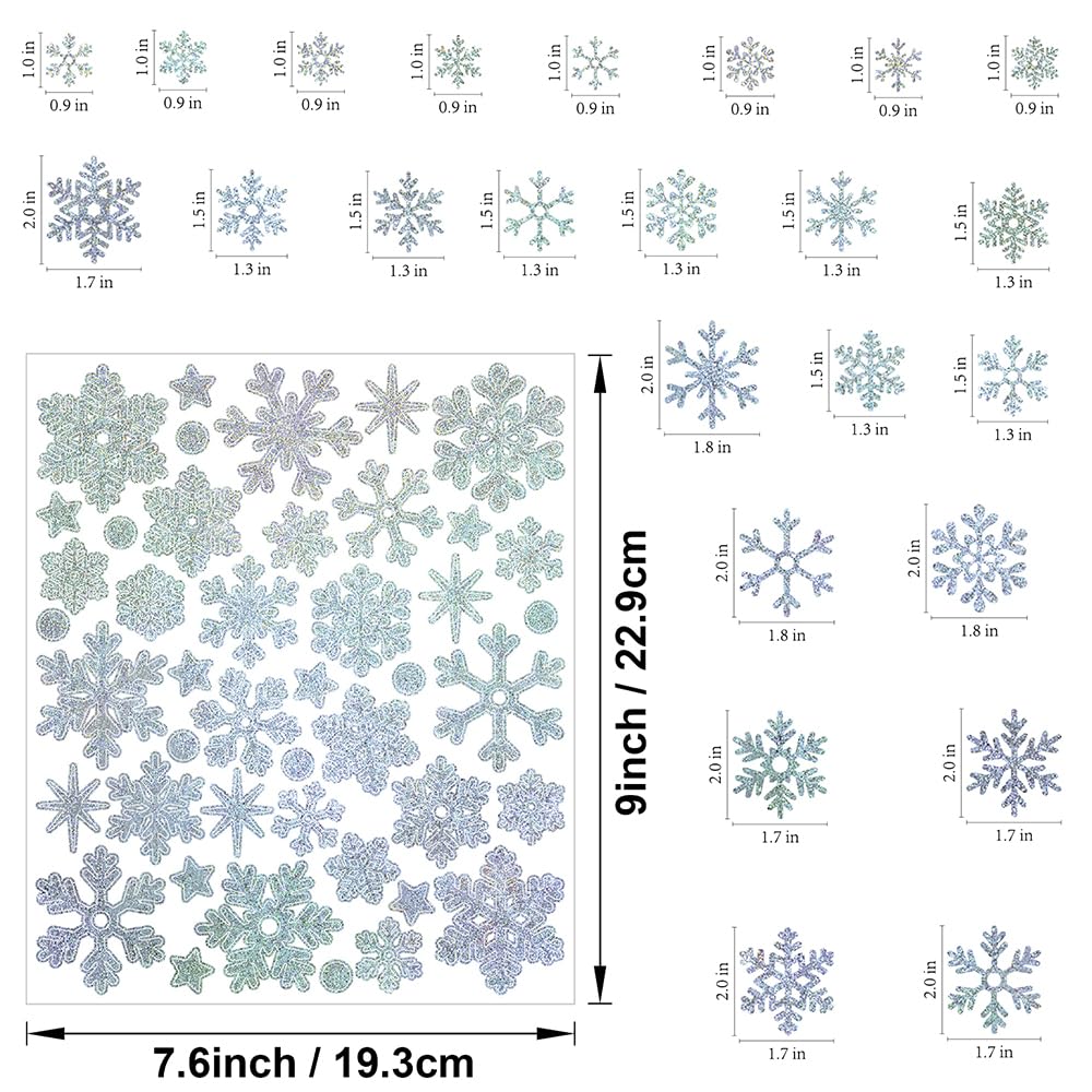 200 Stück selbstklebende Schneeflocken-Aufkleber – 10 Blatt abnehmbare, wasserdichte Vinyl-Glitzer-Aufkleber für Weihnachten, Winter, Urlaub, Party, Zuhause und DIY-Dekoration (Silber)