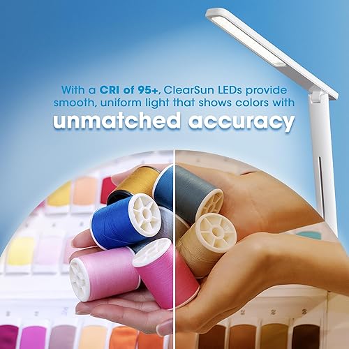 Miniatura 4 de OttLite Lámpara de escritorio LED Charge Up con carga inalámbrica y tecnología LED ClearSun, 3 modos de temperatura de color, cuello ajustable,