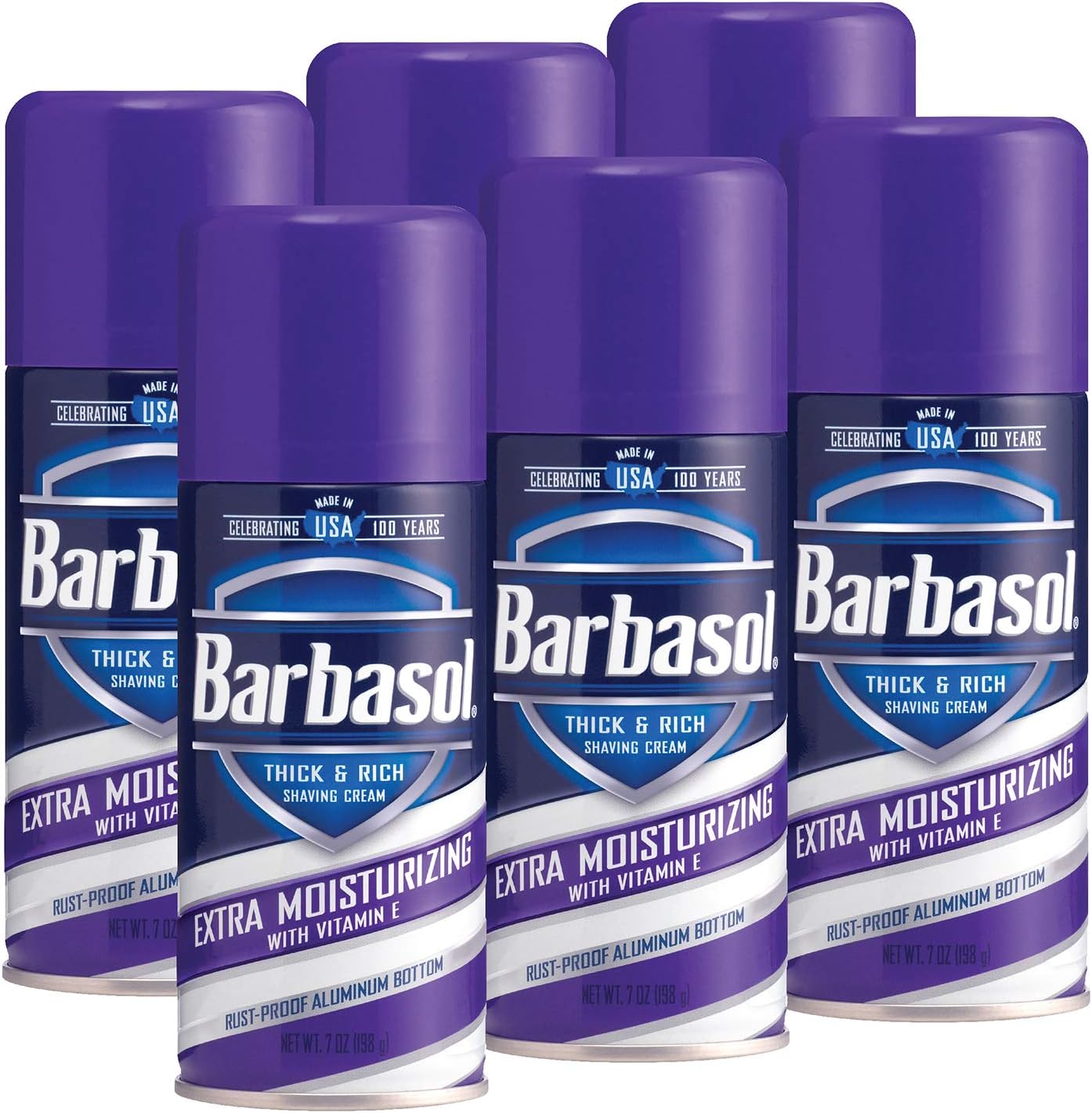Barbasol Extra Moisturizing Thick and Rich Shaving Cream, 7 Ounce, Pack of 6