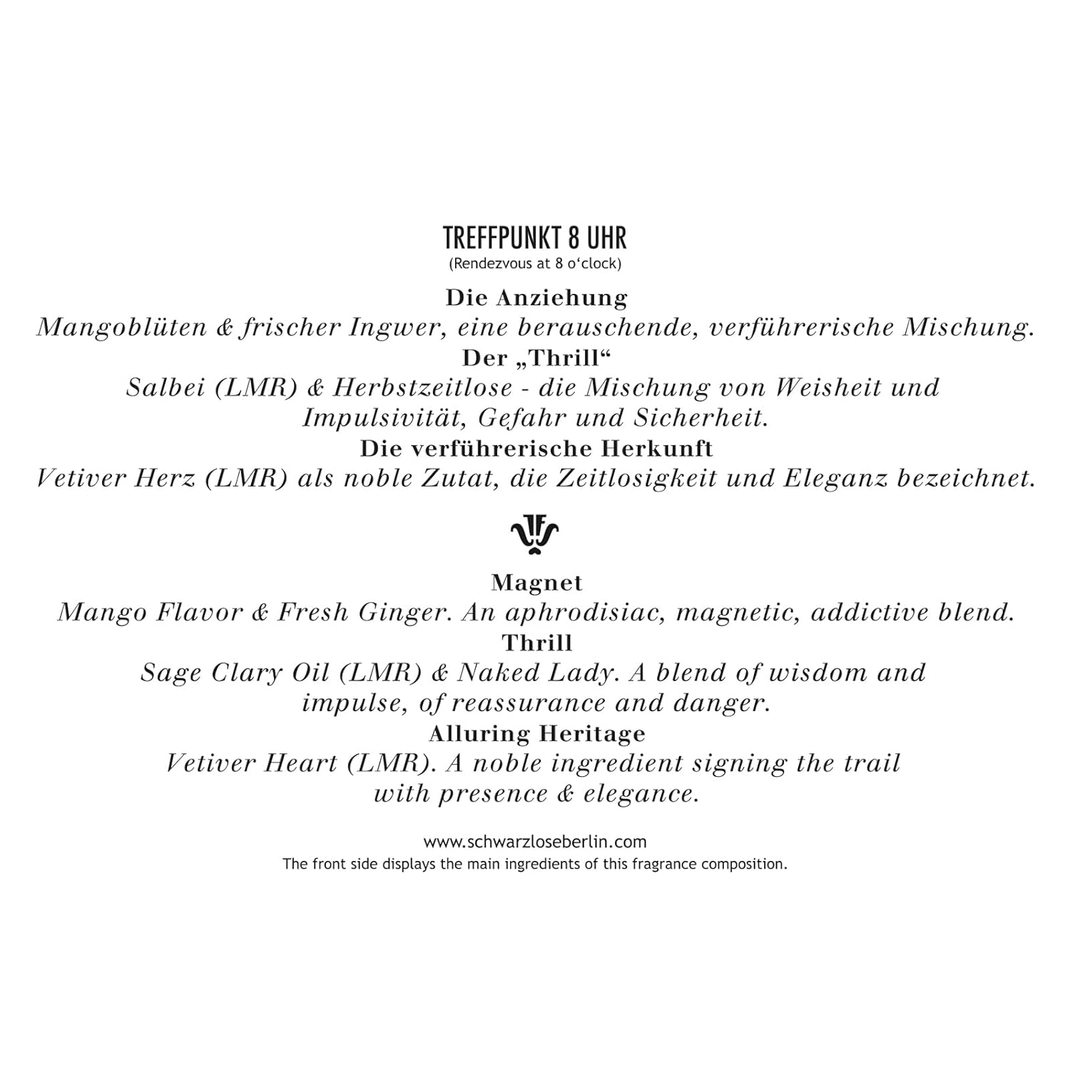 Schwarzlose Treffpunkt 8 UHR Unisex EDP Spray Fragrance