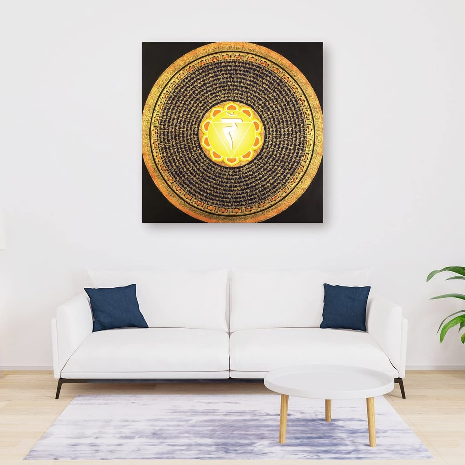 Poster solare del plesso chakra mantra mandala buddismo religione meditazione Buddha decorazione per la casa poster arte da parete camera da letto decorativa estetica 50 x 50 cm