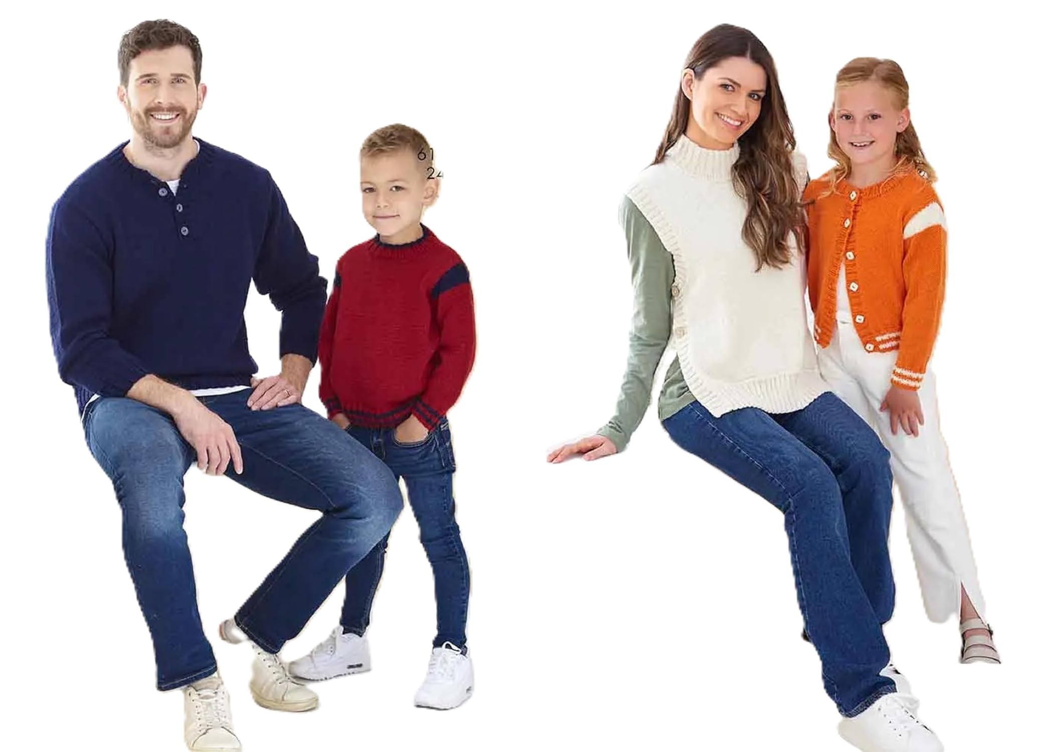 King Cole Kids & Adults Double Knit Knitting Pattern Sweaters & Cardigan (6265)