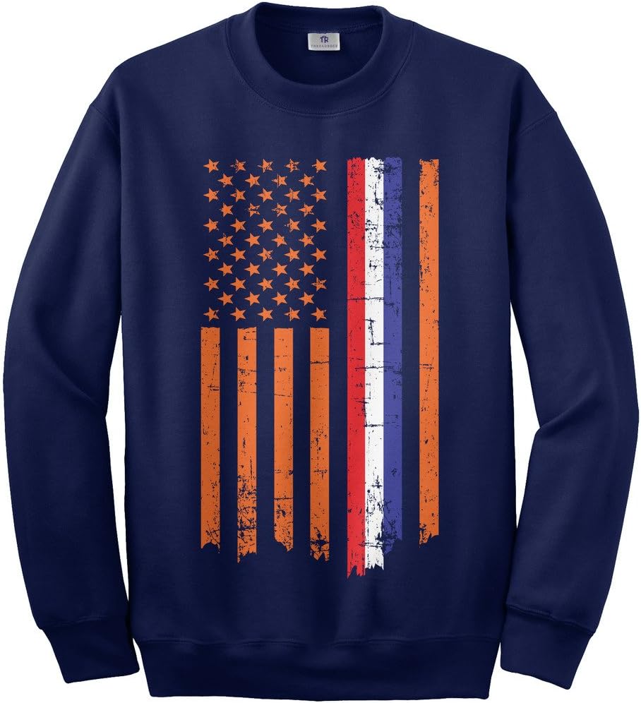 Threadrock Netherlands USA Dutch American Flag Unisex Sweatshirt