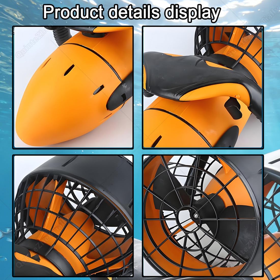 Sea Scooter Adultos,Potenciadores Natación Buceo 300w,Scooter Eléctrico Submarino Mar,con Hélice,Profundidad Máxima 20 M,para Deportes Acuáticos,Buceo Exteriores