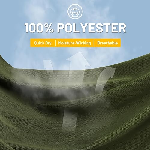 Miniatura 3 de MIER Polo de secado rápido para hombre, camisas de poliéster con cuello casual, manga corta, absorción de humedad, protección solar