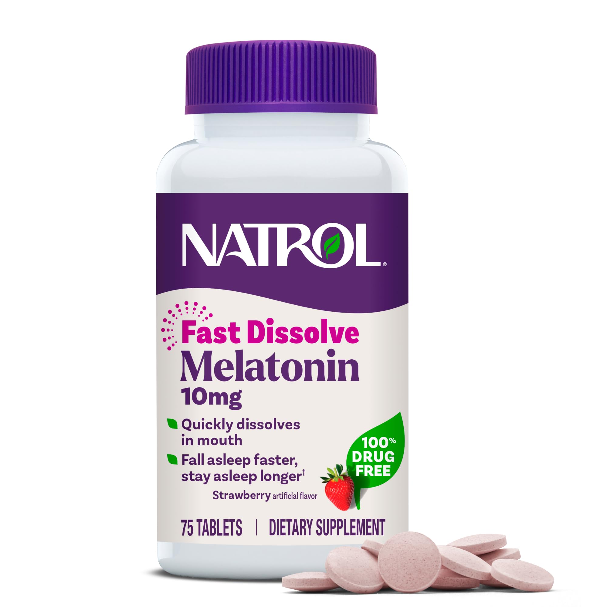 Natrol Melatonin 10 mg Fast Dissolve Tablets, Strawberry, 100 Count — Amazon image 10
