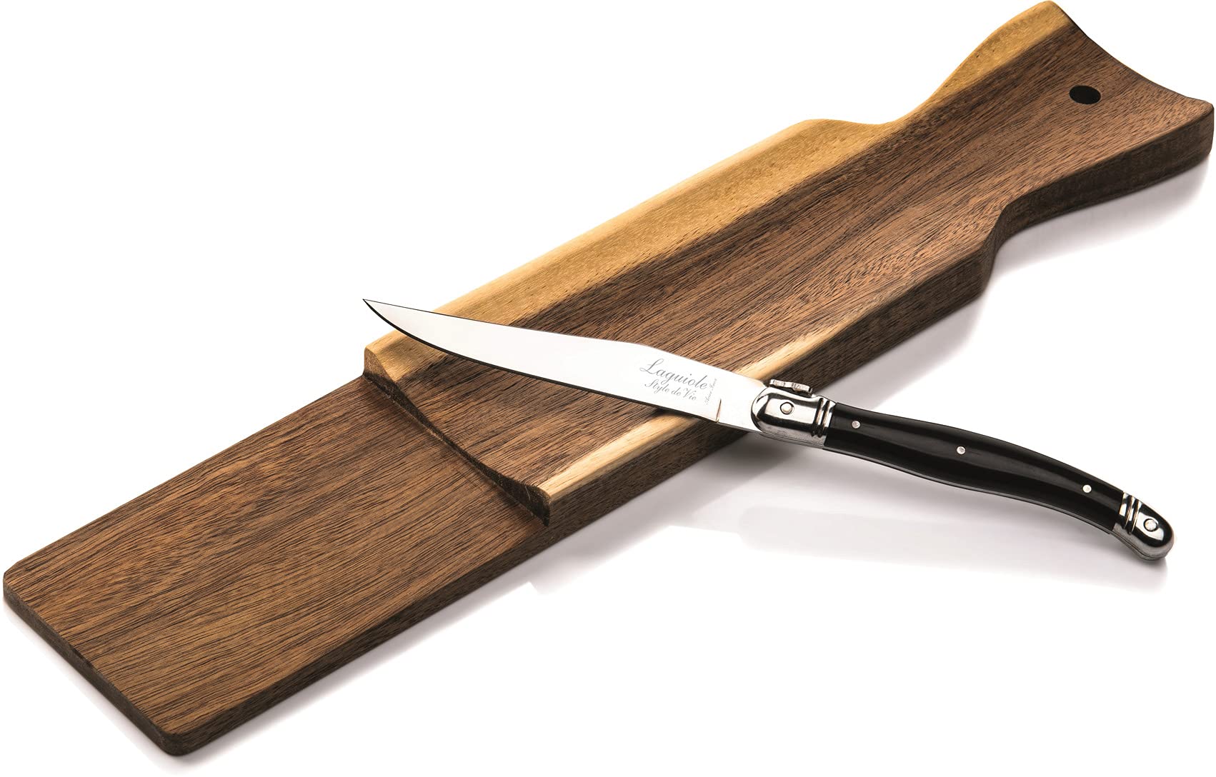 Laguiole Style de Vie salsiccia con coltello, legno di acacia