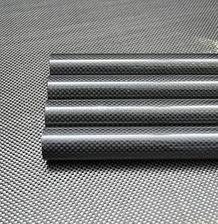 2pcs 7MM OD X 5MM ID X 500MM 100% Roll Wrapped Carbon Fiber Tube 3K / Tubing WHABEST (2pcs 7x5x500mm Glossy)
