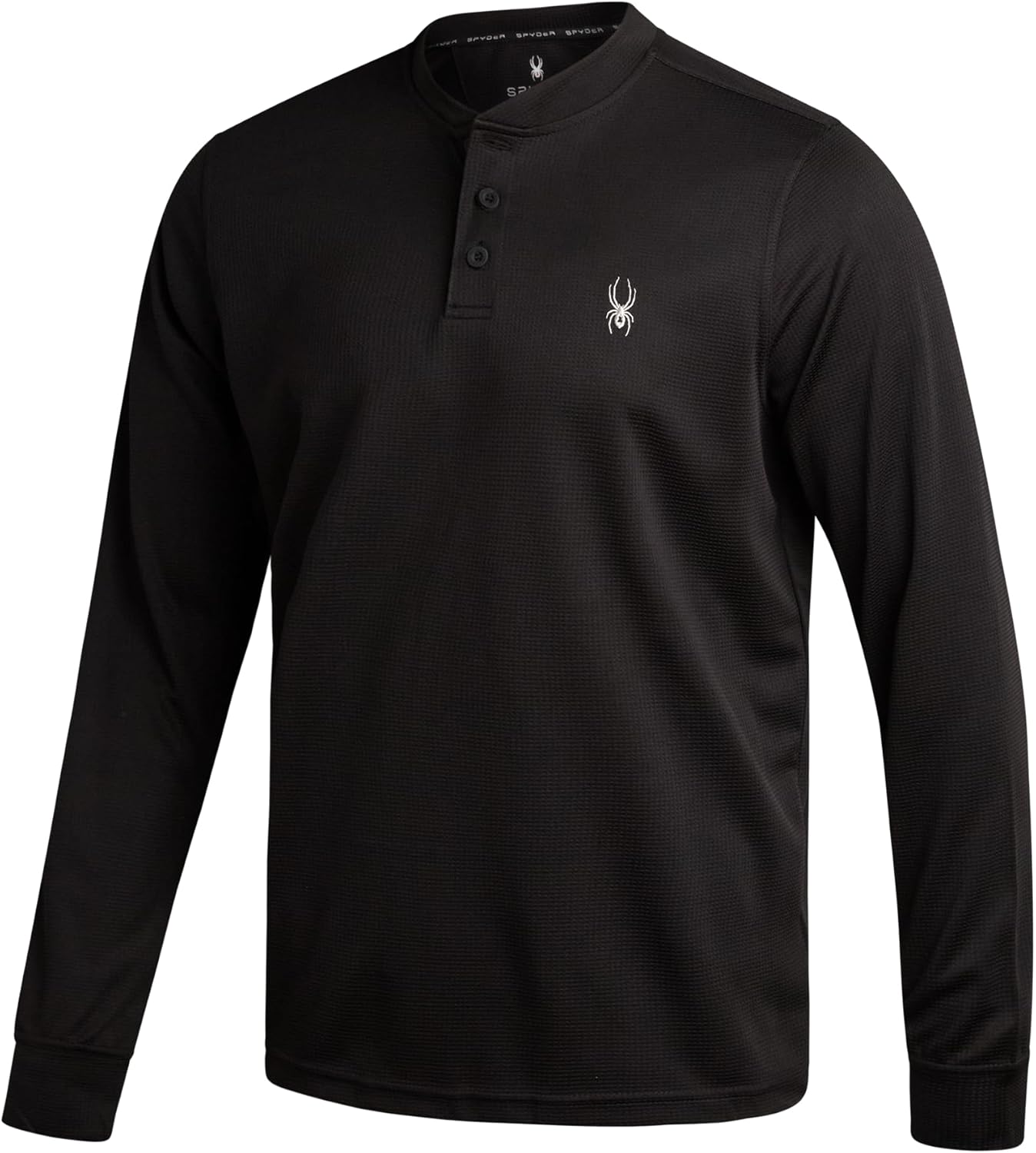 Spyder Mens Henley Shirt – Lightweight Quick Dry Moisture Wicking Long Sleeve Athletic Performance Shirts for Men