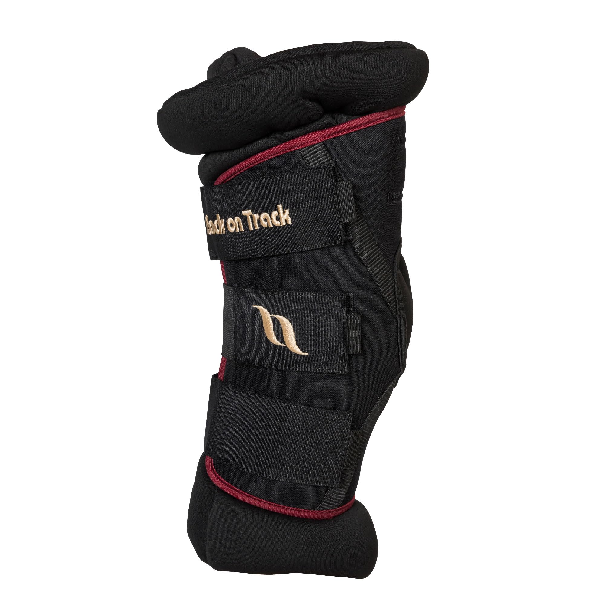Back on Track Royal Padded Hock Boots Deluxe w/Holes - Equestrian Protective Supportive Horse Hock Boots with Hook & Loop Closure, Wine - L
