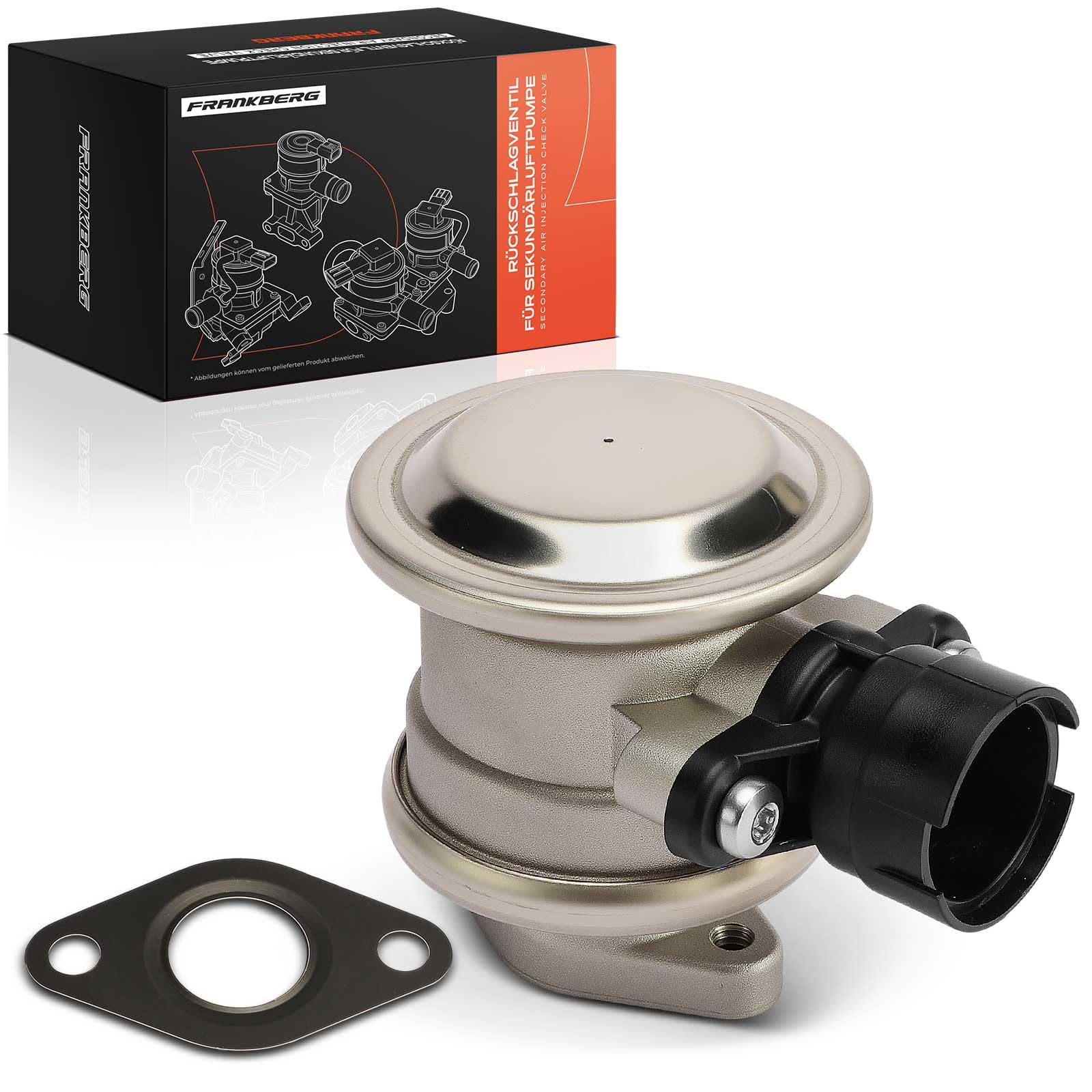 Frankberg Sekundärluftpumpsystem Sekundärluftventil mit Dichtung Kompatibel mit Golf IV 1J1 A3 8L1 Golf IV Variant 1J5 B.o.r.a 1J2 Replace# 06A131229,022131101F