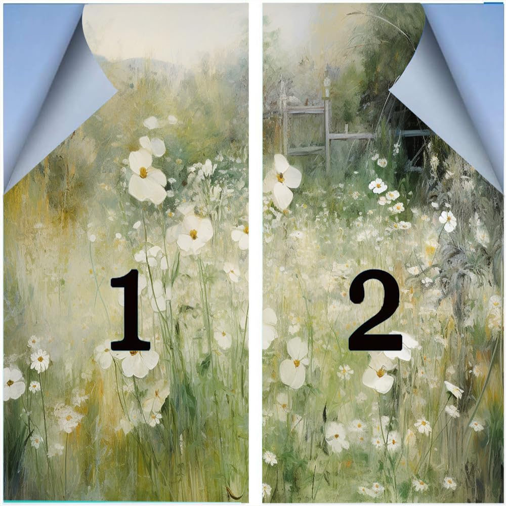 Rustykalna biała kwiatowa folia okienna - witraż w stylu vintage, blokująca słońce, dekoracyjna osłona do domu i biura, 90 x 160 cm, 2-pak, elegancka dekoracja domu