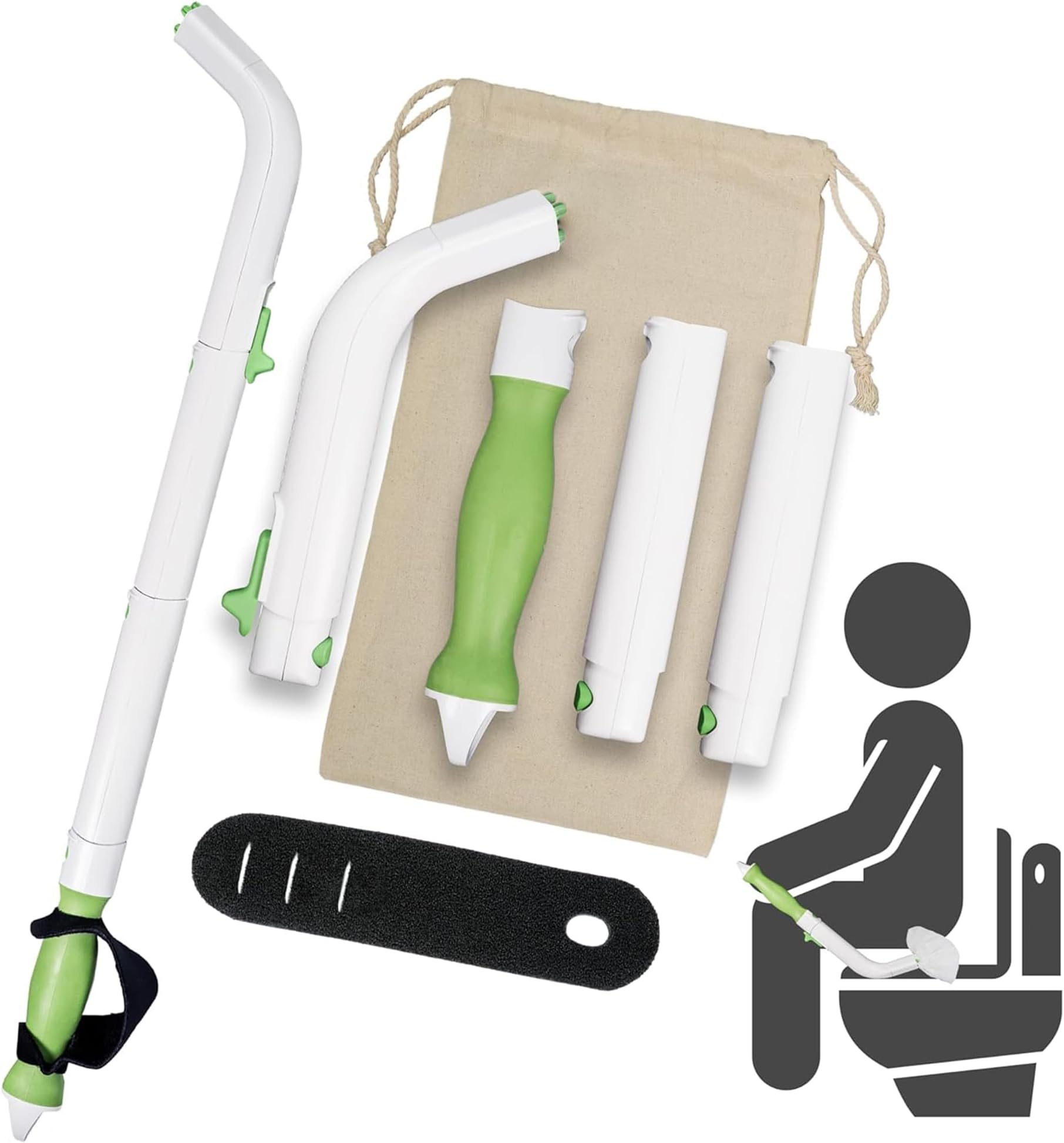 FreedomWand Multipurpose Toilet Aids - 25.5" Inch Wiping Aid Toileting for Women & Men, Butt Wiper Tool, Toilet Assist Device and Paper Extender, Ideal for Elderly, Disabled and Post Surgery Use