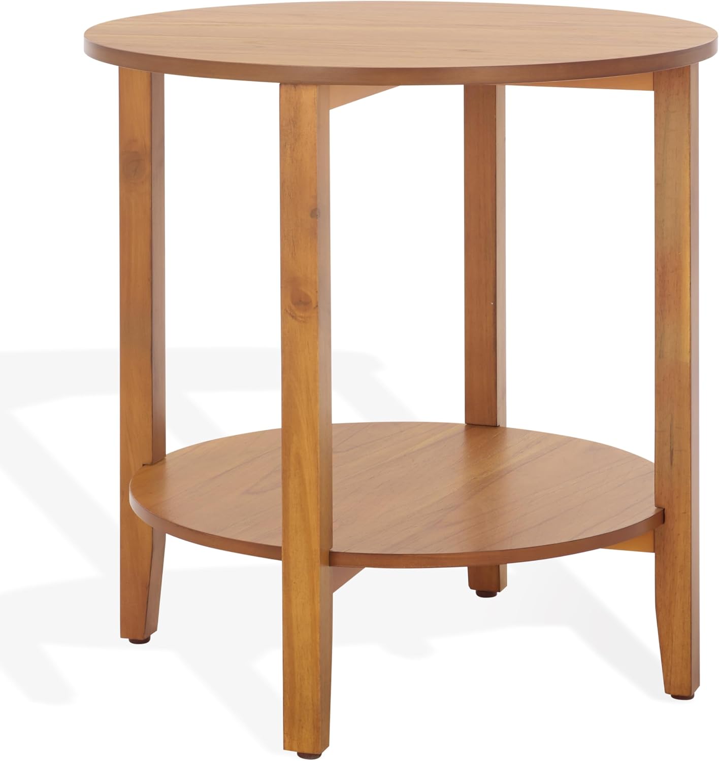 SAFAVIEH Couture Collection Leonardi Natural Brown Round Top Accent Table
