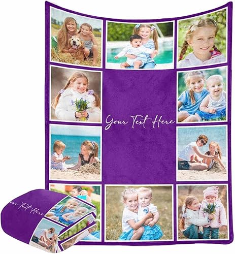 Manta personalizada con fotos y texto, manta personalizada como regalo para niños, mantas suaves personalizadas con imagen para un día