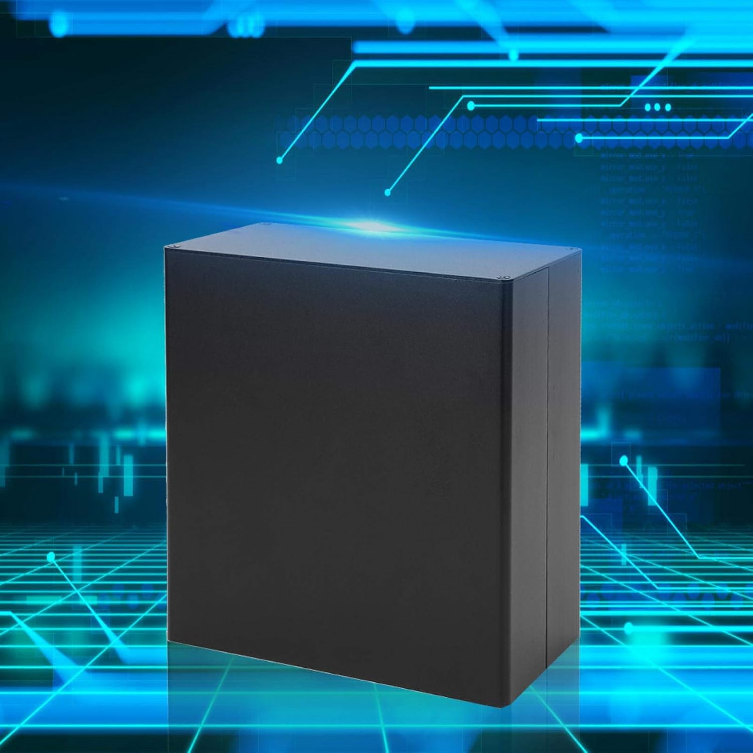 Dpofirs Aluminum Project Box Matte Black, 80x160x170mm DIY PCB Junction Heat Dissipation Casing with 2 x Shell, 2 x Baffle, Aluminum Box, Anti-Thunder Case