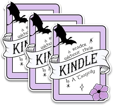 Set 3Pcs A Reader Without Thier Kindle Is a Tradegy Sticker Funny ACOTAR Dragon Fourth Wing Bookish Hard Hat Waterproof 3 Inches Die-Cut Vinyl for Water Bottle Laptop Phone for Friend Coworker Dad Mom