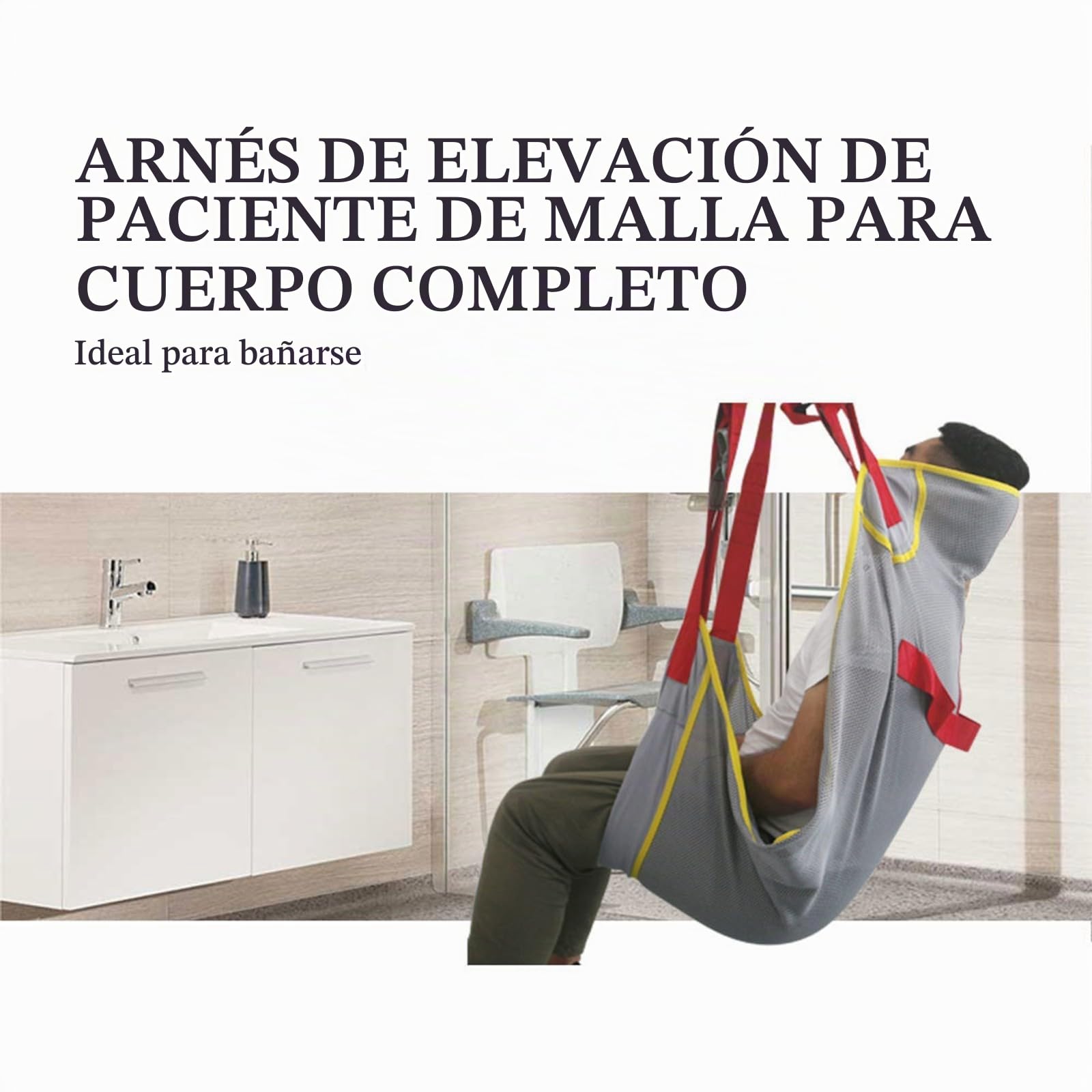 Arnés Elevación Paciente Cuerpo Completo Eslinga Cinturón De Transferencia Médica Grúa De Paciente Equipo De Elevación Médica Bariátrica Discapacidad De Elevación Cómoda XL
