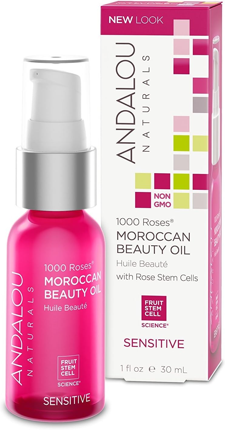 Andalou Naturals 1000 Roses Moroccan Beauty Oil Ounce, White, rose, 1 Fl Oz