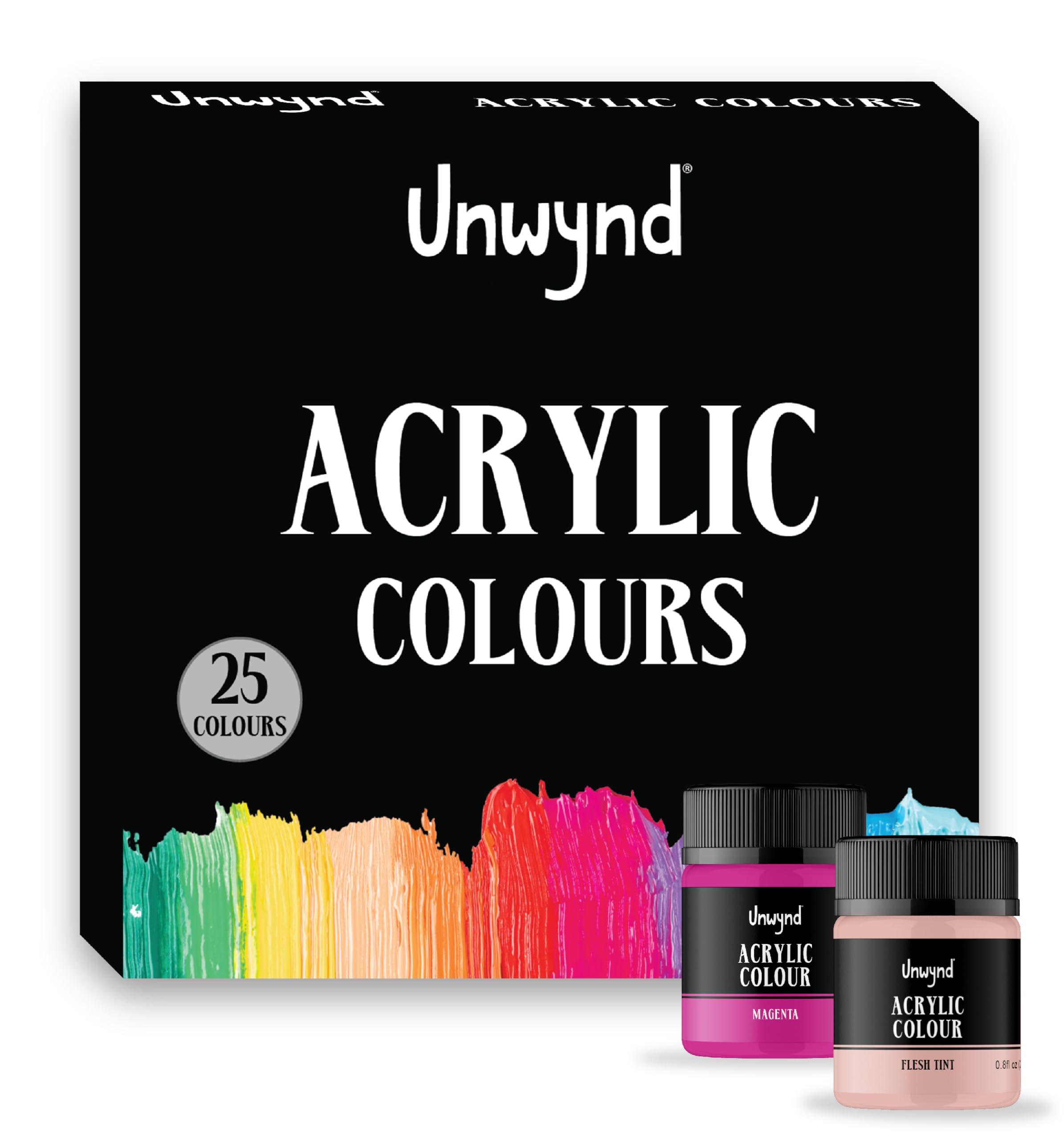 Acrylic Colours – Pack of 25 Vibrant Artist Acrylic Paints | Smooth Blending & Layering, Ideal for Detailing & Textured Artwork-image-37
