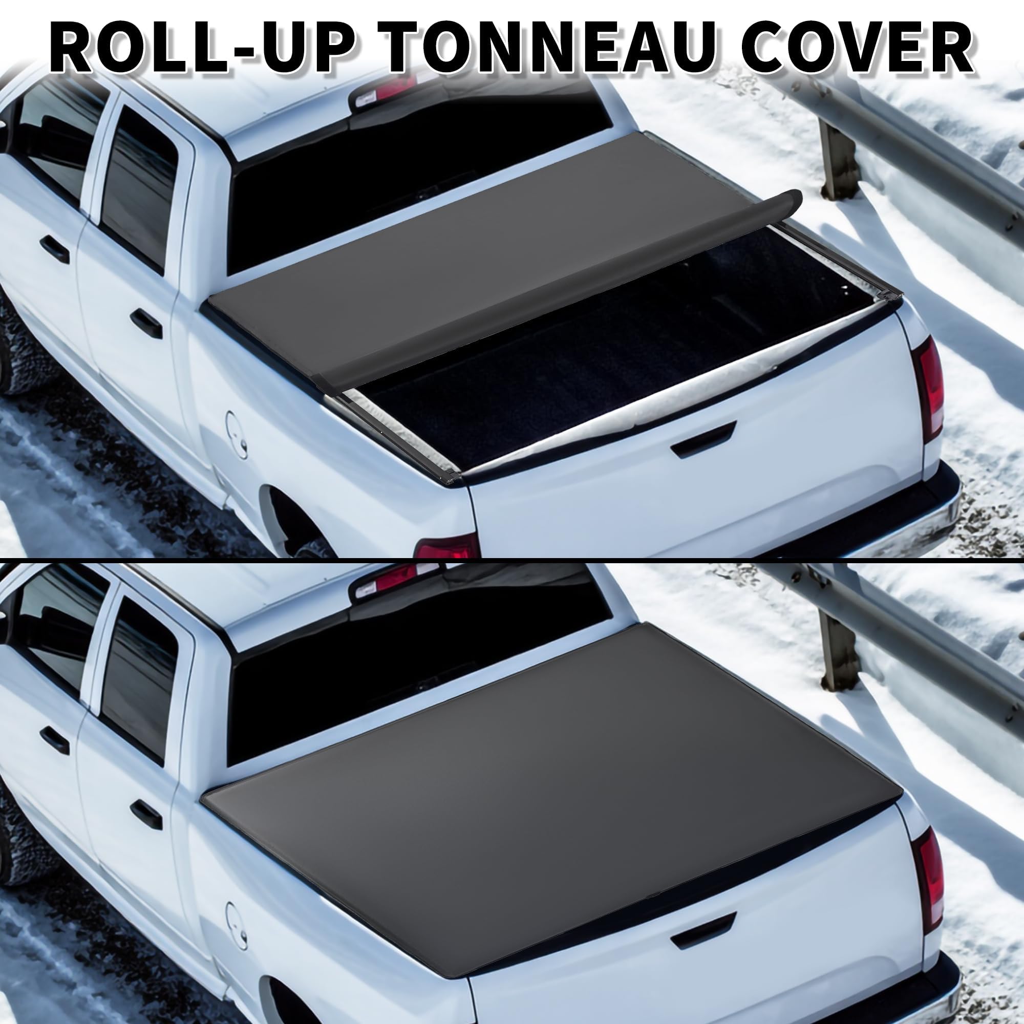 Soft Roll-Up Tonneau Cover For 1994-2002 Dodge Ram 1500/2500/3500 - 6.5ft Bed Weatherproof Truck Cover