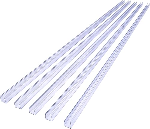 Miniatura 18 de DELight Sistema de canal en U de plástico de 2 pulgadas, 50 unidades, PVC transparente, universal, LED, soporte de montaje en pista, accesorios