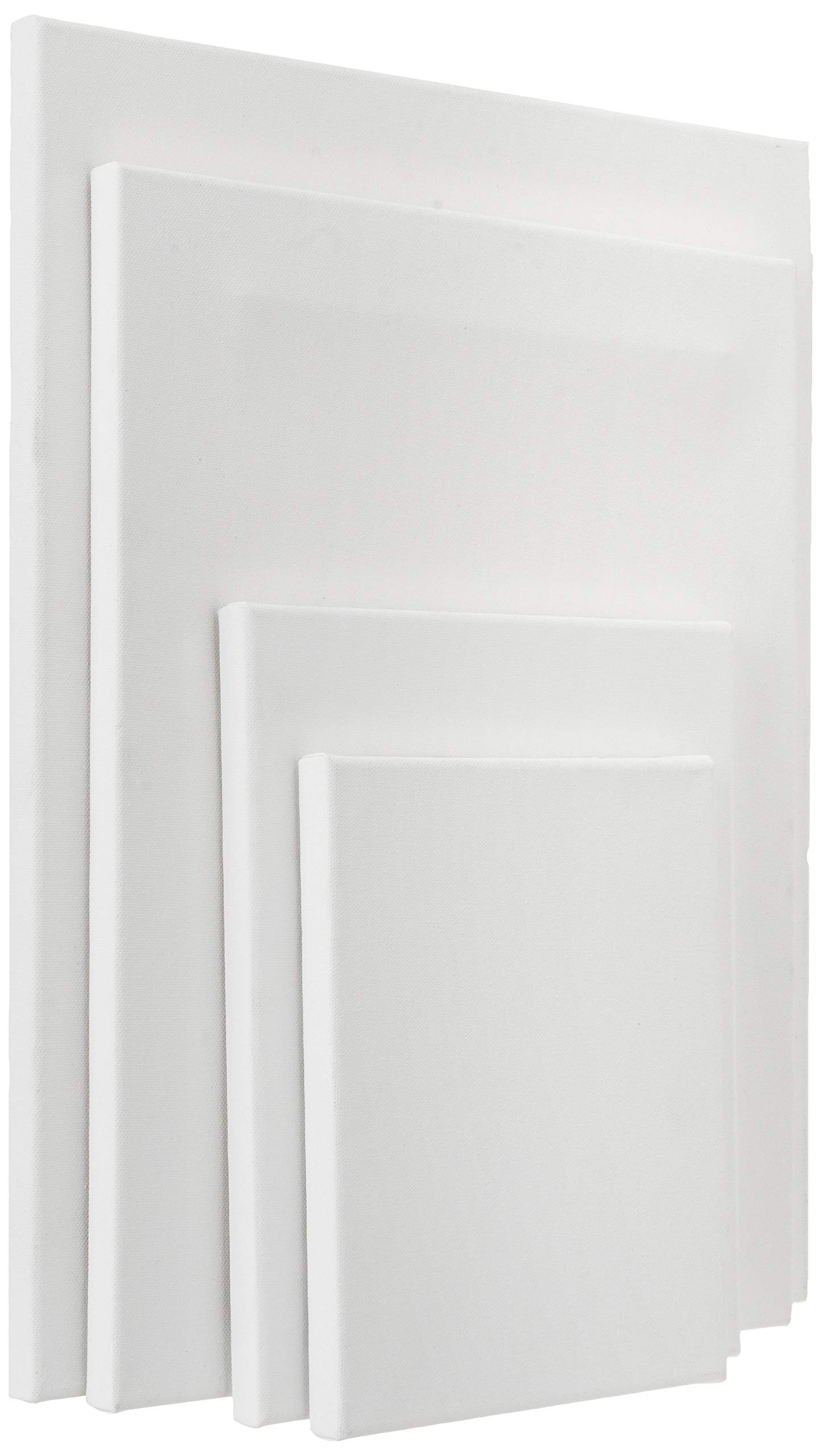 Amazon Brand - Solimo Medium Grain Cotton Stretched Canvas with Wooden Frame, 8X10, 10X12, 14X18 & 16X20 inch , Set of 4