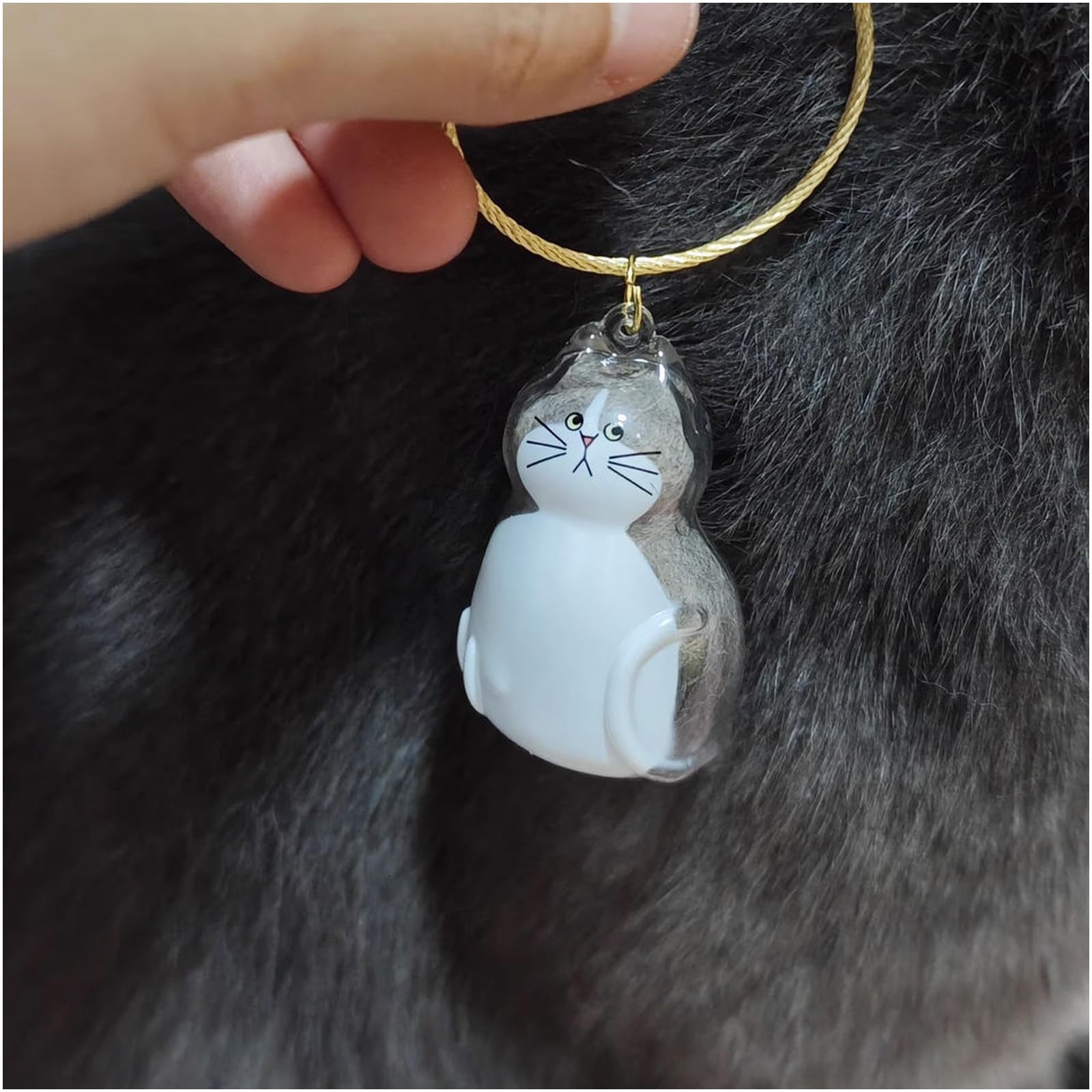 LUOFENG Pet Hair Memorial Display Box With Rope Cats,Pet Hair Keepsakes Display Box Cats Furs Collectible Storage Container Keychain Pendant Home Decors - Image 3
