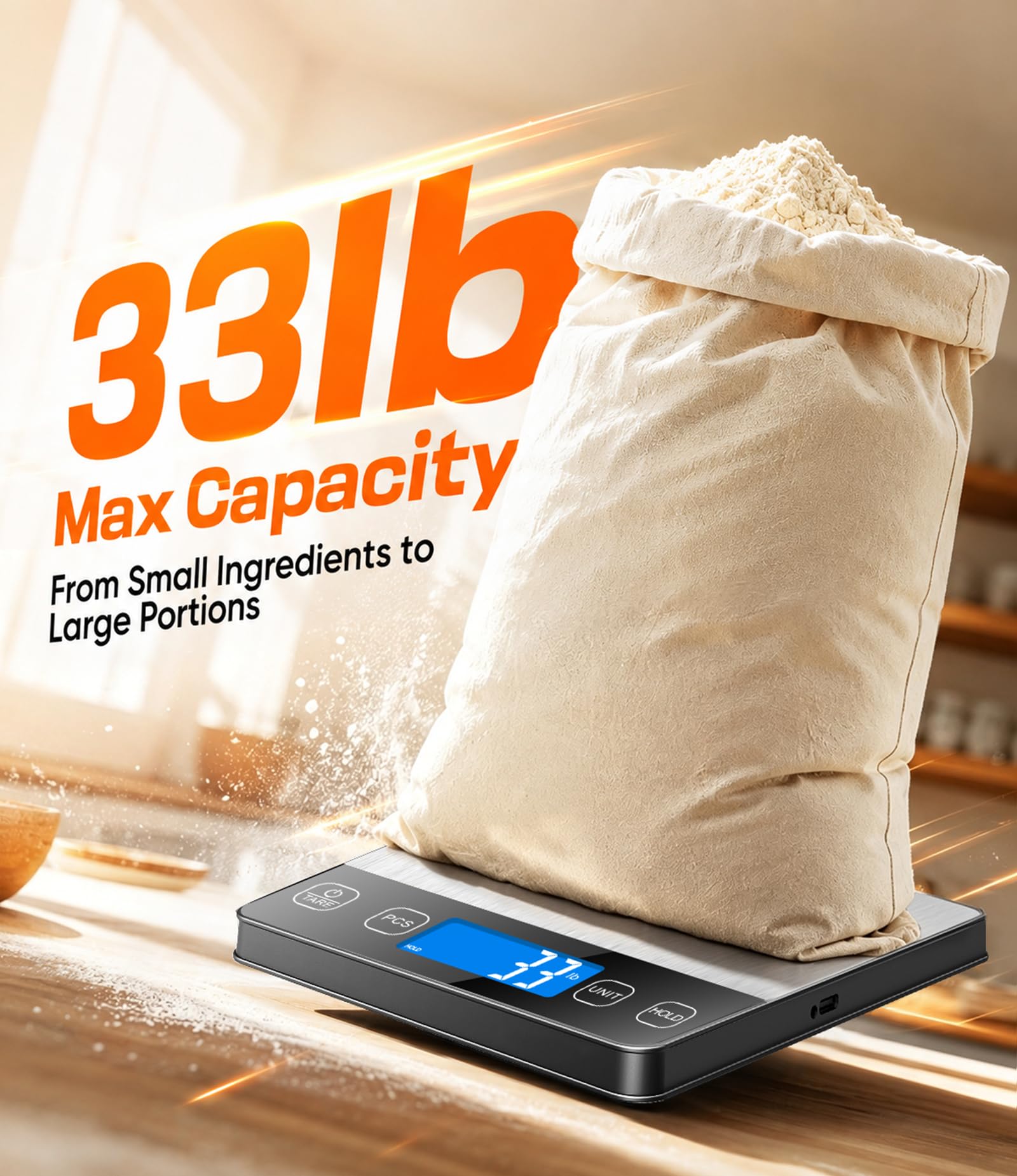 Complete Digital Kitchen Food Scale Display