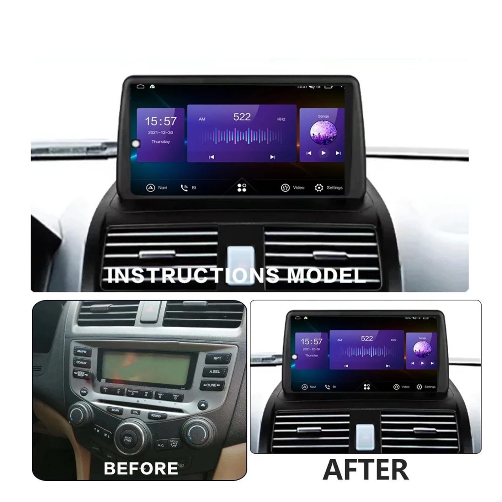 Mascherina Autoradio Cornice Stereo 9 Pollici per Accord 7 7TH VII 2002-2005 2006 2007 2008 Autoradio Fascia Android Pannello Manica Filo Telaio Cruscotto Accessori