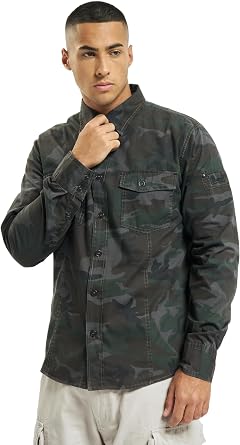 Brandit Mens Slimfit Shirt Woodland