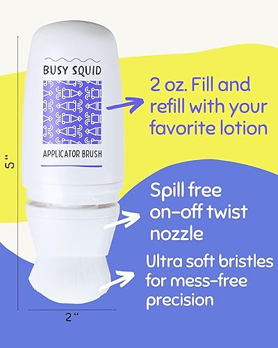 Miniatura 2 de Duo - Aplicador de protector solar para niños, juego de 2  Botella recargable con cepillo de maquillaje integrado  Sin desorden, tamaño de viaje,