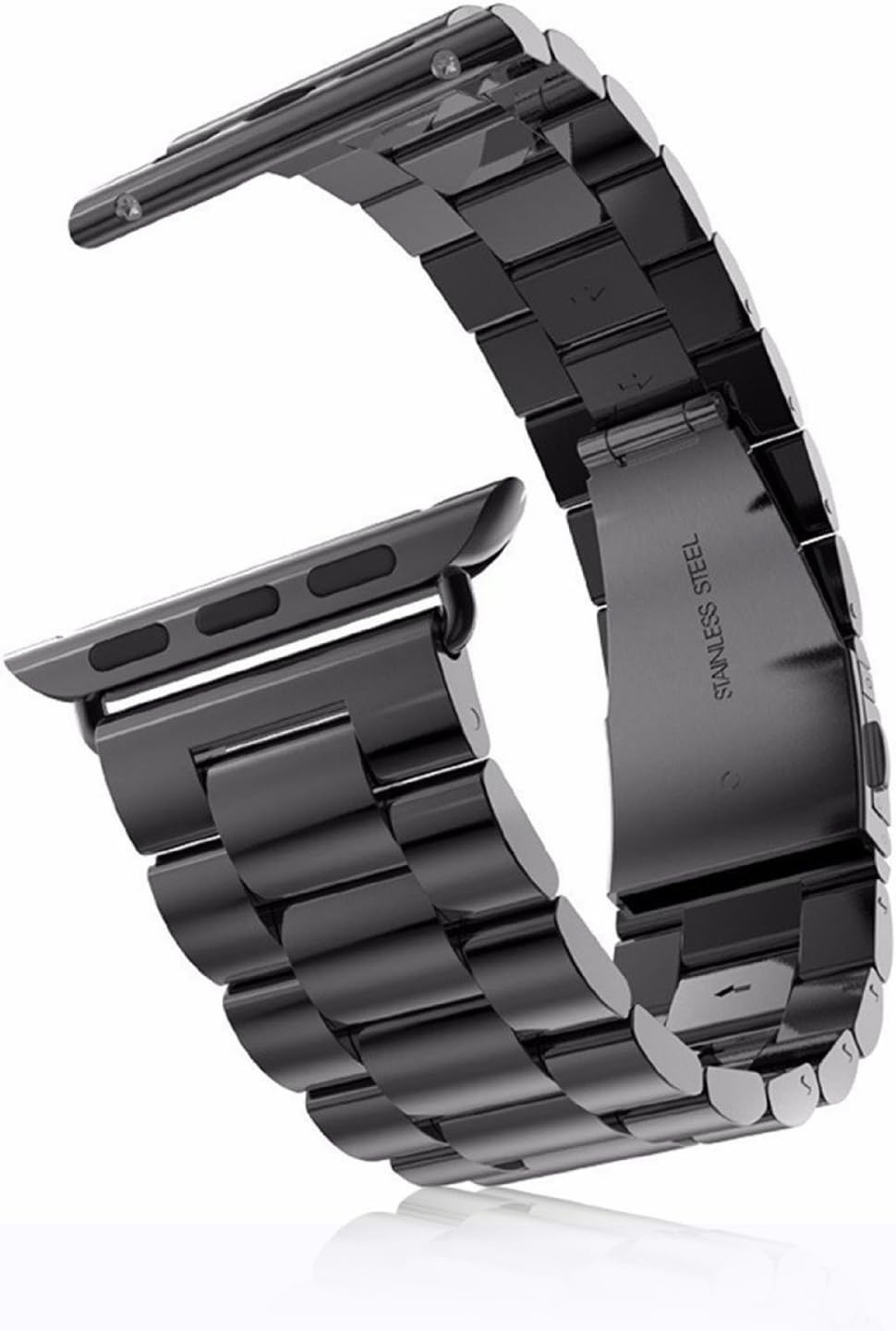 Seinit Metal Watch Band Stainless Steel Replacement Strap Compatible with Apple Watch Series 5/4 (40mm), Series 3/2/1 (38mm) - Black